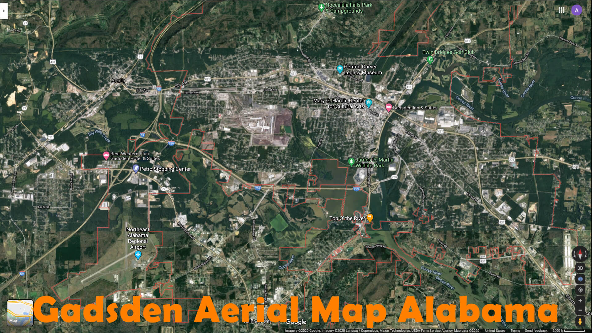 Gadsden Aerial Map Alabama